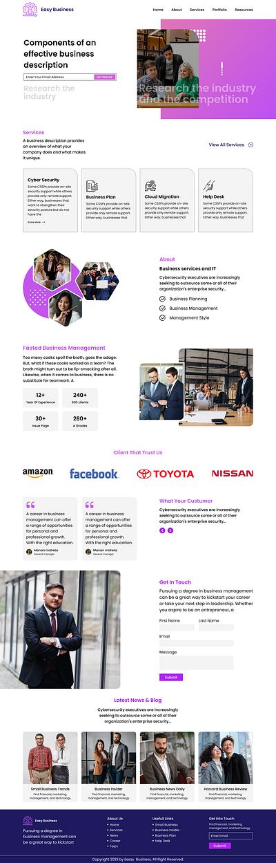Easy Business Webpage creative webpage designinspiration easy business figma ui ux webpage xd