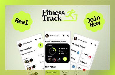 Fitness Track UI/UX Design branding graphic design logo ui