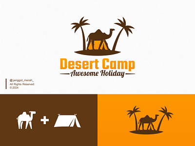 Desert Camp Logo Mark animal art awesome branding camel camp combinations desert design flat holiday identity inspirations logo logo mark mark middle eastern modern symbol vector