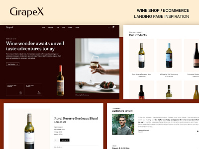 Ecommerce Landing Page : WINE SHOP branding business creative design ecommerce food grapes landing page retail shop startup vineryard wine winery