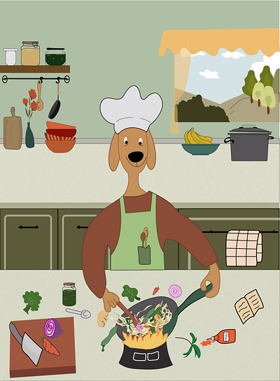 "Pasta La Vista, Baby!" adobeillustrator chefdoggo doggo graphicdesign illustration pasta