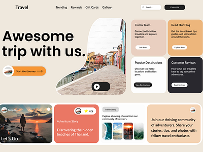 Stunning Travel Website Homepage Design concept design design designinspiration dribbble figma graphic design hero hero section inspiration landingpage productdesign responsivedesign travel ui uidesign uiux ux uxexperience webdesign websitedesign