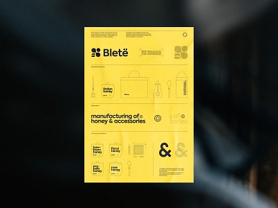 Bletë - brand identity branding brand identity design guide honey bee icon logo logotype mark logomark poster swiss style scheme