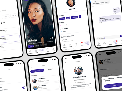 Sumeet - application for dating and psychological support dating design mobile app mobile ui ui uxui