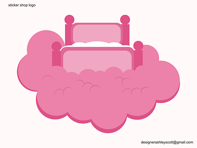 Sticker Logo | Sticker Dreamz bed floating in the clouds black logo designer designer ashley scott florida logo designer image based logo pink logo start a business start a sticker business sticker dreamz sticker shop logo