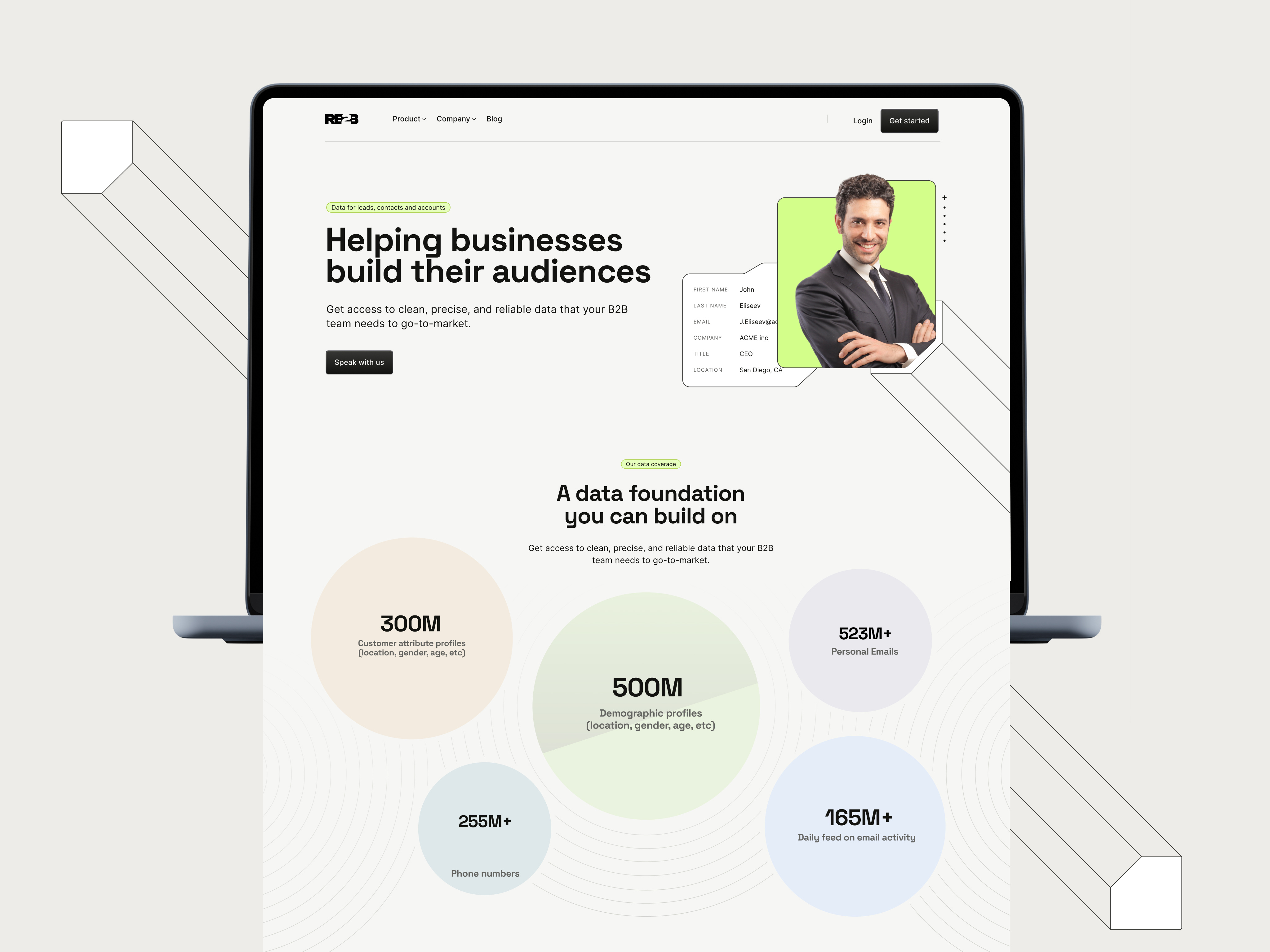 B2B landing page design - Data sales company design ui uidesign uidesigner uiux ux uxdesign web design