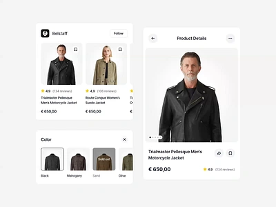 Belstaff - Ecommerce Component animation b2b b2c buy cart component dipa inhouse ecommerce fashion marketplace mobile mobile app mobile apps online store retail saas shop shopping startup store