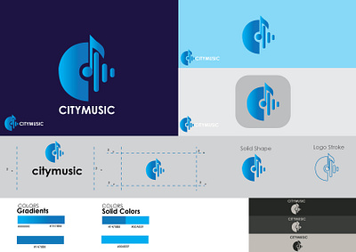 City Music logo 3d branding graphic design logo motion graphics ui