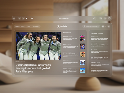 Vision Pro News Portal Design apple apple vision design illustration minimal news portal pro ui ux ux design vision vision pro vision pro news portal vr web design webdesign