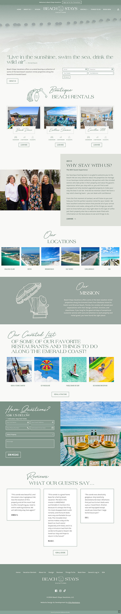 Beach Stays Vacations branding illustration logo vector website design wordpress