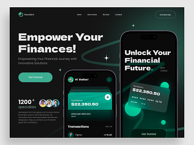 Landing Page for a Financial App concept design finance landing landing page ui uiux ux web design webdesign website