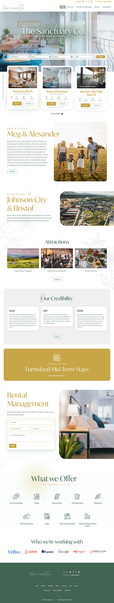 The Sanctuary Co. illustration typography ui web design website design wordpress