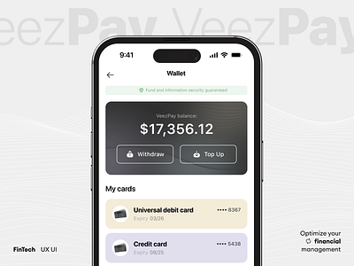 Finance Management App | VeezPay app bank app bank card banking banking account credit card financial financialapp fintech income investment mobile mobile app mobile trends money transfer online banking payment visual identity wallet withdraw money