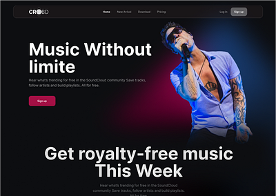 Music Template Design ai art design music site song template ui uiux ux web website