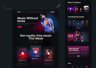 Music Template Design ai art design music site song template ui uiux ux web website