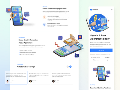 Normaland 2.0 - Apartrent - Features, Services, & Testimonials 3d apartement blender blue business digital product features framer hero illustration landing page rental section services testimonial ui ui design ux web design website