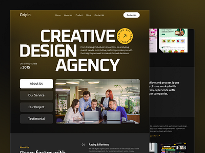 Design Agency Landing Page Design branding design design agency design agency website design uiux design website figma design illustration landing page design logo oripio top design ui ux designer website design