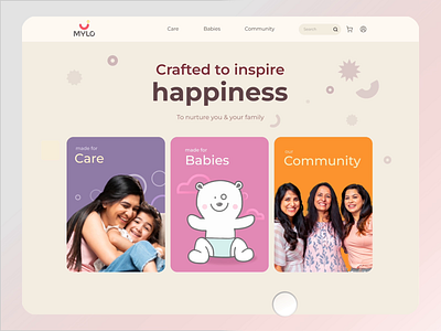 Mylo - Web Experience animation baby baby products branding care design graphic design illustration mother motherhood motion graphics mylo parenting product ui uiux vector visual design web web design