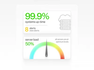 Widgets UI for an IT systems web application product design ui web design