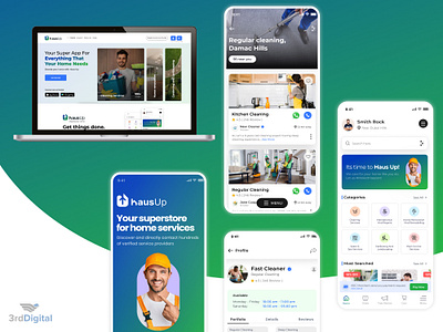 Haus Up - The biggest marketplace in UAE for home services! app design branding figma logo ui vector web design