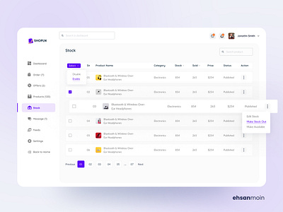 Shopln: Stock add products compare stock creative dashboard design figma product design product information product page stock dashboard stock management ui uidesign ux