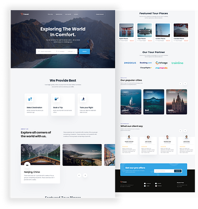 Traveling Landing Page design mobile app ui user experience user interface ux web design