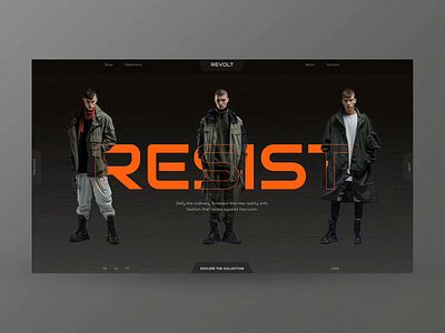 Dystopian Fashion Brand Slider for WordPress brand clothes clothing dystopian fashion hero image product retro slider slider revolution techno template ui wave website wordpress slider