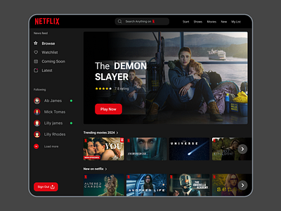 Netflix Application figma mockup movies site netflix netflix application product design ui ux ux design