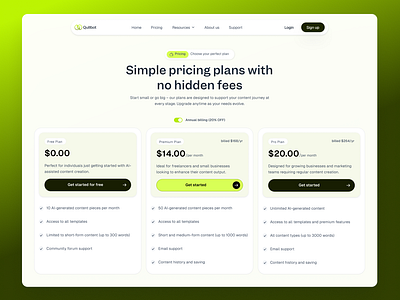 Pricing Page | Web design pricing pricingpage productdesign ui uidesign uiux userexperience userinterface ux webdesign website