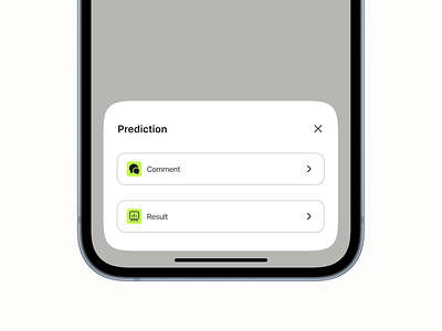 Sport Prediction Modal ai color dark mode green light mode minimal mobile app modal prediction sport ui