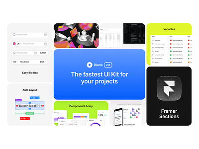 Blank 2.6 branding design framer landing ui ui kit