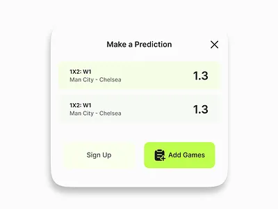 Sport Prediction Modal ai color conversational ai design game modal predict prediction sport ui