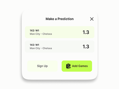 Sport Prediction Modal ai color conversational ai design game modal predict prediction sport ui