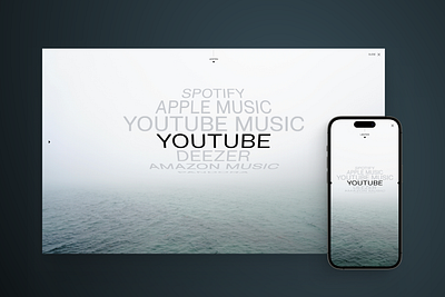 Page with music platforms graphic design mobile music spotify ui web youtube