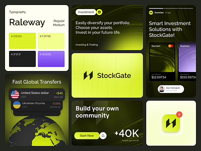 StockGate - Branding for Finance animation brand design branding colors finance financial fintech fintech website illustration logo marketing mobile money print product design typography visual visual identity web design web marketing