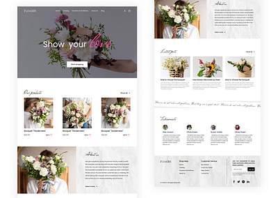 Flower shop - E-commerce Website Design ecommerce website user experience design user interface design ux ui web design