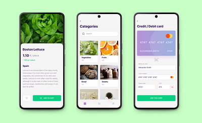 Grocery shopping App UI Design app app design delivery design food app graphic design groceries gui shopping ui uiux website ui