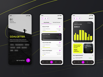 Finance Manager app finance finance manager goals goals tracker habits mobile app ui uiux design ux