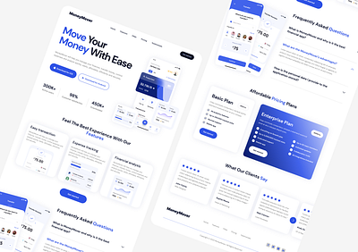 Landing page for a finance app figma fintech landing page user experience design user interface design