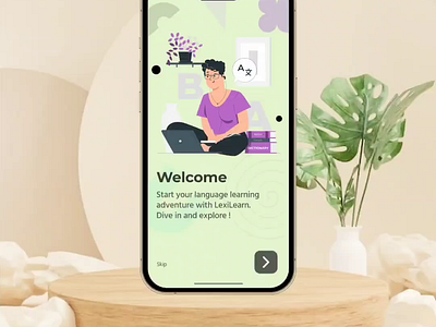 Language learning App Onboarding (with Animation) app edtech figma interaction design language learning app micro interactions mobile app motion graphics smart animate ui ux visual design