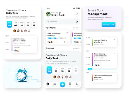 Task Management app Clean (Chat app) brand designer branding chat app clean app designer clean ui app date wise app figma designs fitness app flutter developer hym app management app property app scheduling app smart tasker smartest app social app task app tasking app video calling app