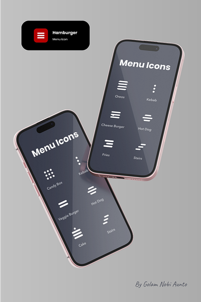 Modern Minimalist Hamburger Menu Icon branding design graphic design hamburger html icon illustration logo typography ui ux vector