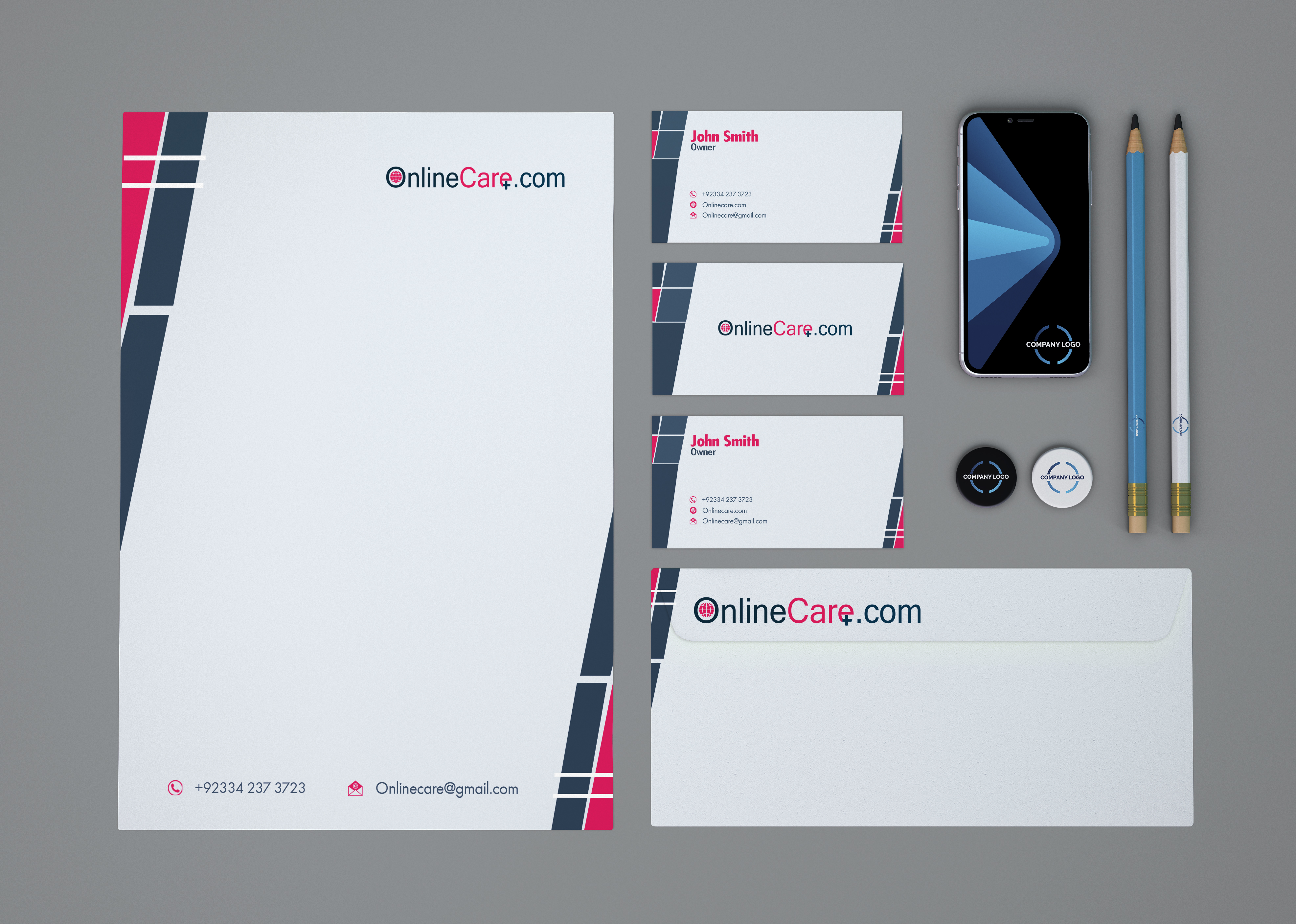 Letter head, Business card & Envelop Design businesscard envelop letterhead mockup