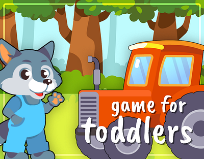 Game for kids 1-3 years old. graphic design ui