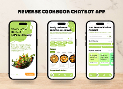 Reverse Cookbook App UI cookbook app food app high fidelity mobile app prototyping recipe app reverse cookbook app reverse recipe app ui wireframing