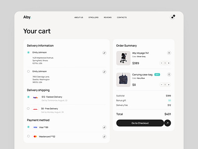 Baby strollers e-commerce shop baby cart checkout design e commerce shop stroller ui ux