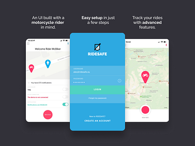 Ridesafe - app design and product feature highlights app design branding product design ui ux