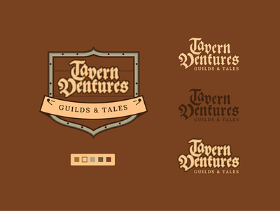 Tavern Ventures - Guilds & Tales - logotype branding game logo gamedev gothic graphic design logo tavern