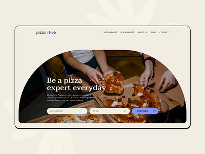 Animated Home Page Layout | Pizza Website | Landing Page animated animation app branding concept cooking dailyui design graphic design home page illustration inspiration landing page logo pizza pizzeria search pizza ui web design website