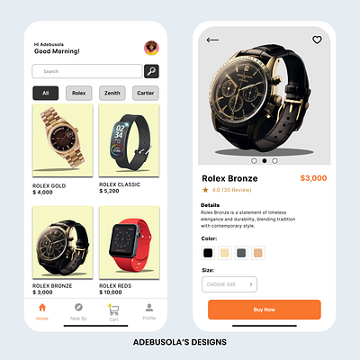 Rolex watch e-commerce design figma graphic design ui